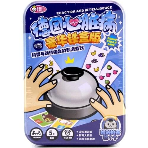 Halli Galli Board Game 2-6 Players Cartoon pattern Family Fruity Extreme Version With Metal Bell Speed Action Reaction Game Card