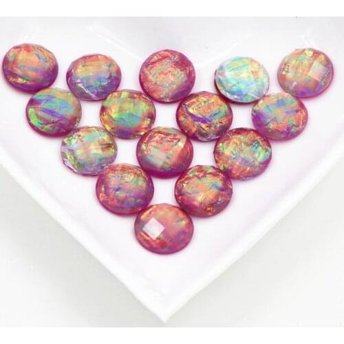 New Fashion 40pcs 12mm Deep Purple Color Tangent plane Built-in metal foil Flat back Resin Cabochons Cameo Z5-18