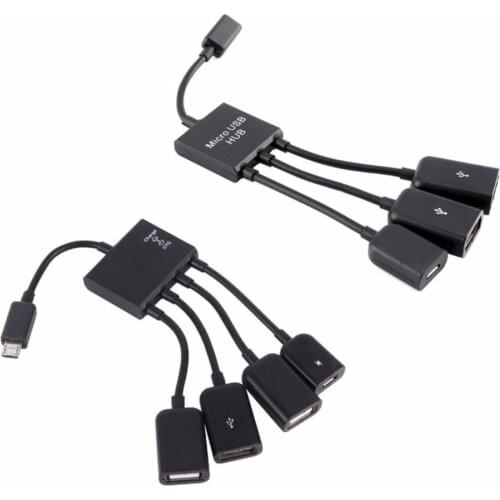 OTG 3/4 Port Micro USB Power Charging Hub Cable Spliter Connector Adapter For Smartphone Computer Tablet PC Data Wire