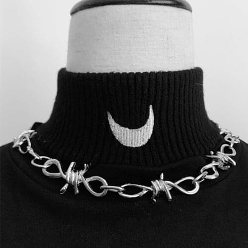 Punk Thorns Iron Unisex Choker Necklace Harajuku Hip Hop Fashion Necklace Accessry Streetwear