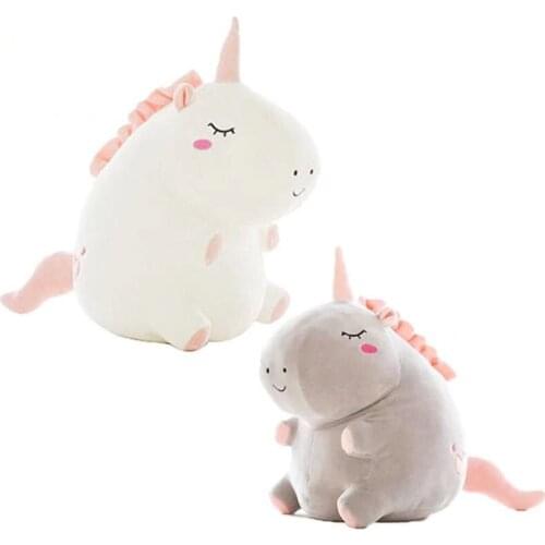 25/38/55cm Plush Toy Fat Unicorn Doll Cute Animal Stuffed Super Soft Pillow Baby Kids Toys Birthday New Year Gift For Girl/Child