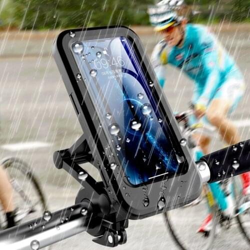 Bike Phone Support Waterproof Case Bike Motorcycle Handlebar Rear View Mirror Stand Holder for 3.5-6.8" Mobile Phone Mount Bag