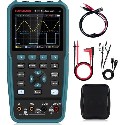 HANMATEK Handheld Oscilloscope Digital Oscilloscope HO52 50M Bandwidth Multimeter USBdual-Channel Portable Automatic Measurement