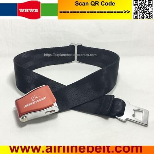 Boeing Adjustable length trousers jeans fashion belt with airplane aircraft safety seatbelt buckles for men and ladys