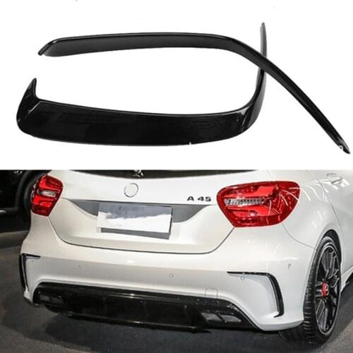 Gloss Black ABS Rear Bumper Splitter Spoilers Canard for Benz W176 A200 A250 A45 2013-2018