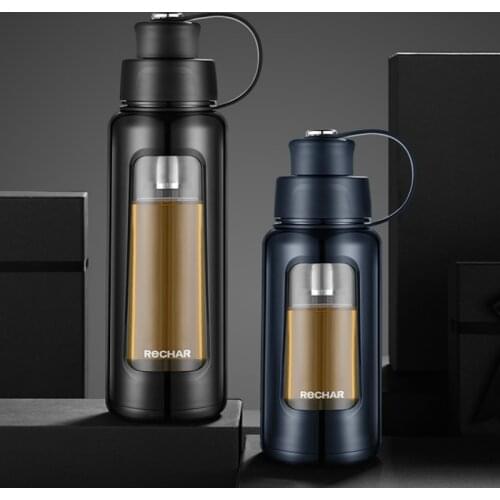 Glass Sport Water Bottle 1000ml Sustainable Business Tea Separation Cup Silicone Outdoor Men Hidro Flask Summer Bottle AB50WB