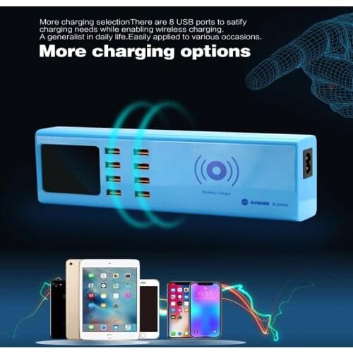 USB Ports Charger SS-309WD Wireless Charger 8 5V 1A Digital Display Charging Port for Phone Pad Sam sung Hua wei Xiao mi Etc