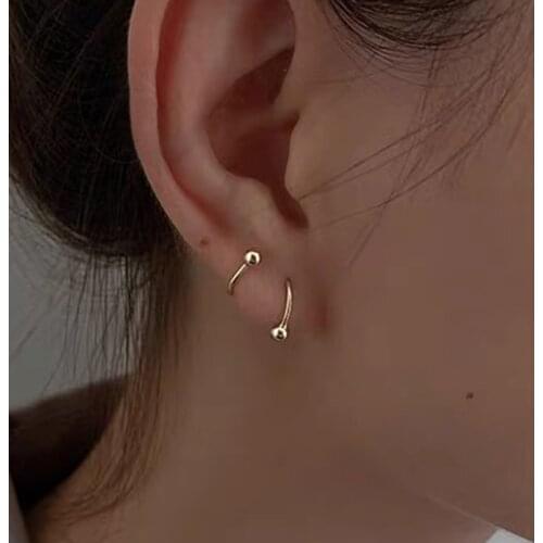 Minimalist Gold Silver Color Wave Spiral Stud Earrings for Women Girls Gifts Simple Wave Spring Earrings Accessories Jewelry