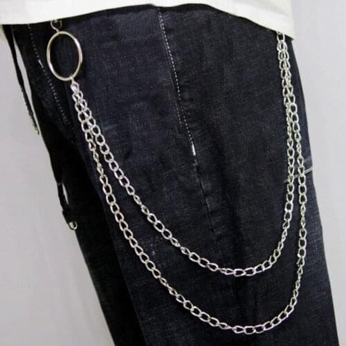 Street Big Round Alloy Pendant Key Chain Rock Punk Trousers Hipster Key Chains Pant Jean Keychain Hip Hop Kpop Accessories