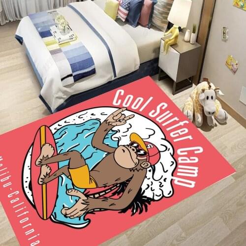 Monkey Shaggy Anti-Skid Floor play Mats 3D Carpet Non-slip Rug Dining Living Room Soft Kids Bedroom Mat Carpet