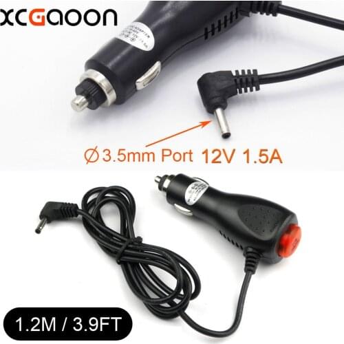 XCGaoon 10 Piece 3.5mm Port Car Charger Adapter for Car Radar Detector Camera input DC 12V-24V Output 12V 1.5A Length 1.2meter