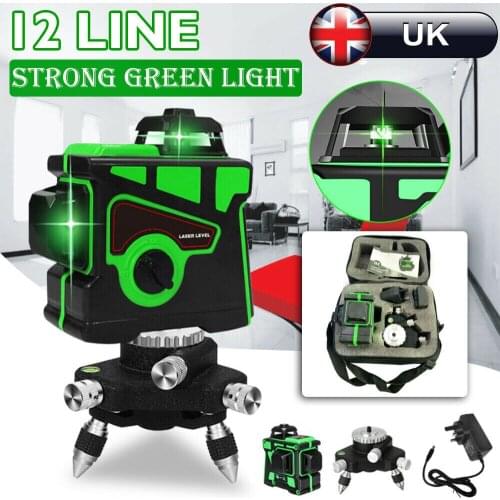 WAKYME 12 Lines Green Laser Level 3D Self-Leveling 360 Horizontal Vertical Cross Measure Tools Powerful Laser Leveling Device
