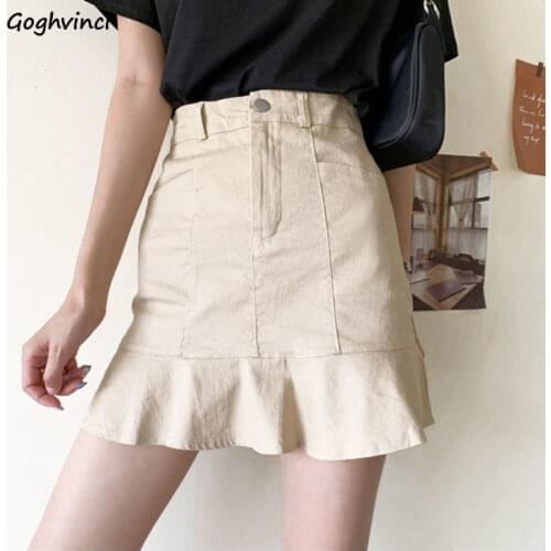 Skirts Women High Waist Buttocks Ruffles Casual Mini All-match Chic Sexy A-line Korean Style Female Skirt Temperament Simple