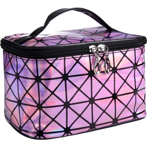 Multifunctional Cosmetic Bag Women Leather Travel Make Up Necessaries Organizer Zipper Makeup Case Pouch Toiletry Kit Bags