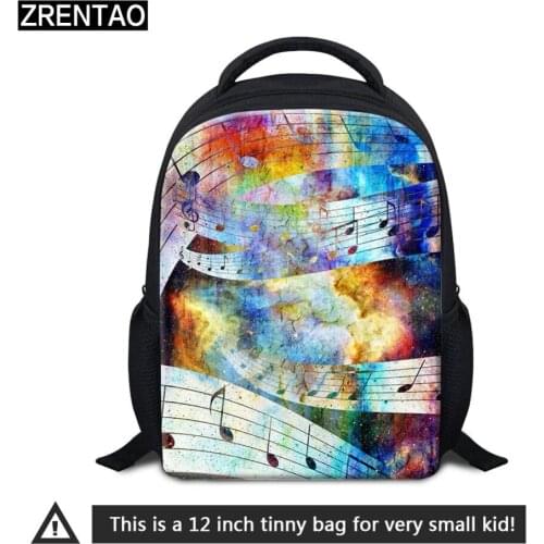 ZRENTAO preschool children mochilas cute mini school bags for toddler boys girls 3D musical note print kindergarten backpack