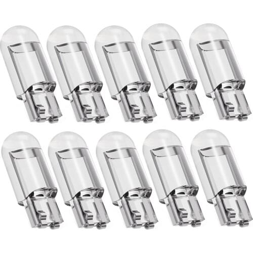 10pcs Car LED T10 W5W COB Reading Dome Lamp Marker Light Wedge Lights License Plate Bulbs 168 194 192 DC 12V White Red