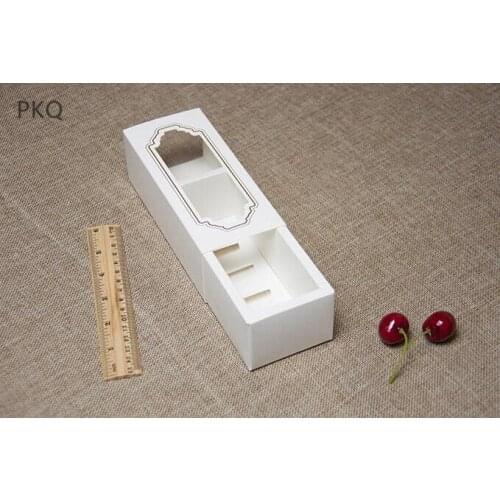 10pcs/lot 15.5x6.5x5.2cm Drawer paper Box Cake Macaroon Cookies Biscuits Packaging Box with PVC window Wedding Party Gift Favor