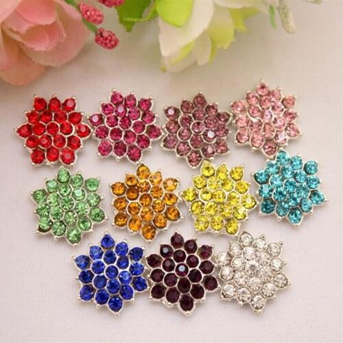 20pcs/lot Mixed Colors Rhinestone Buttons Flatback buttons embellishment Bling For Jewelry Accessory Wedding bouquet Flower