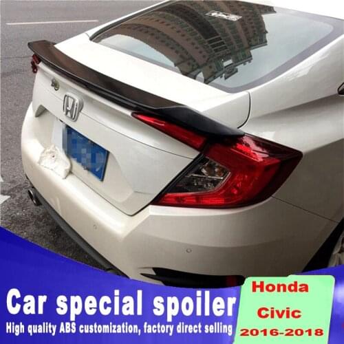 2016 to 2018 year for honda civic Special car high quality primer or black white color paint spoiler by rear trunk spoilers