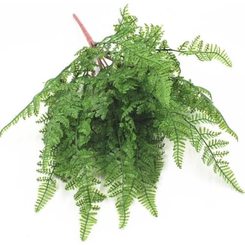 45cm 7 Branch Green Imitation Fern Plastic Artificial Grass Leaves Plant for Home Wedding Decor