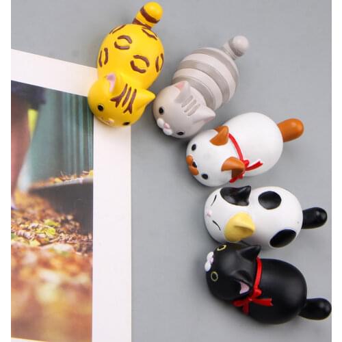 5Pcs Fridge Magnet Cute Kitty Refrigerator Paste 3D Cat Magnetic Paste Home Decoration Creative Gift Animal RefrigeratorStickers