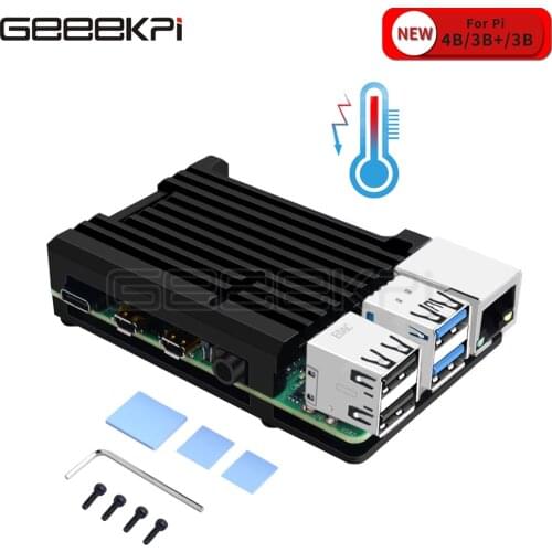 GeeekPi New! Original Raspberry Pi Armor Case Aluminum Alloy Metal Heatsink Case for Raspberry Pi 4B / 3B+ / 3B (Not Included)