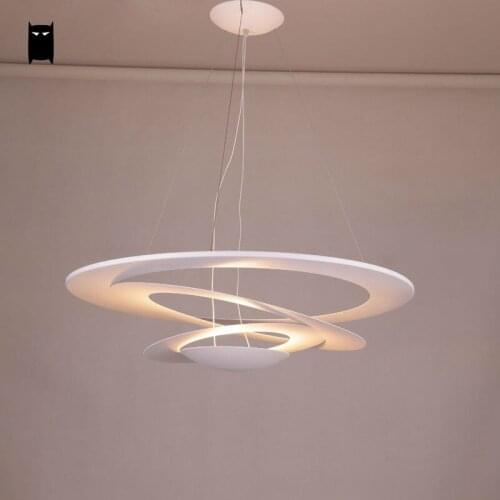 White Iron Whirl Pendant Light Fixture Modern Nordic Fashion Hanging Lamp Lustre Avize Luminaria Design Living Dining Table Room