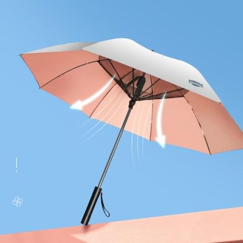 Uv Protection Large Umbrella Long Handle with Fan Sun Protection Umbrella Beach Fashion Guarda Chuva Household Merchandises