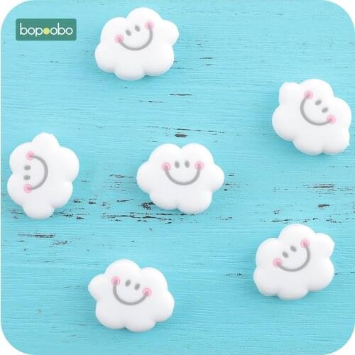 Bopoobo 20pc 0-12 Months BPA Free Silicone Tiny Rod Beads Silicone Pearl Cloud For Baby Rattle Toys Silicone Rodent Baby Teether