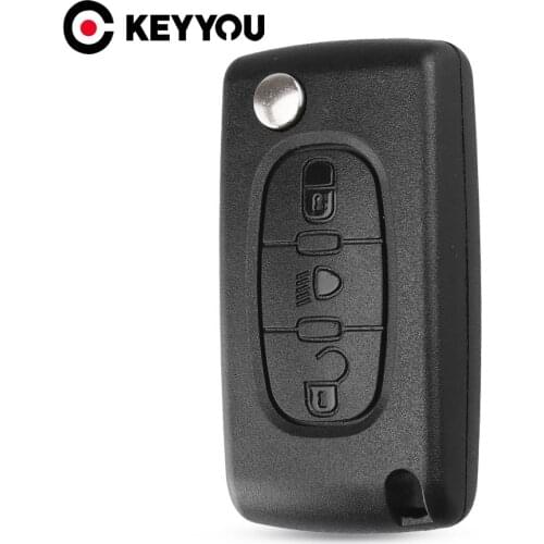 KEYYOU For CITROEN C2 C3 C4 C5 C6 C8 Remote Flip Key Shell Case Fob 3 Buttons Without Groove CE0536 Free shipping