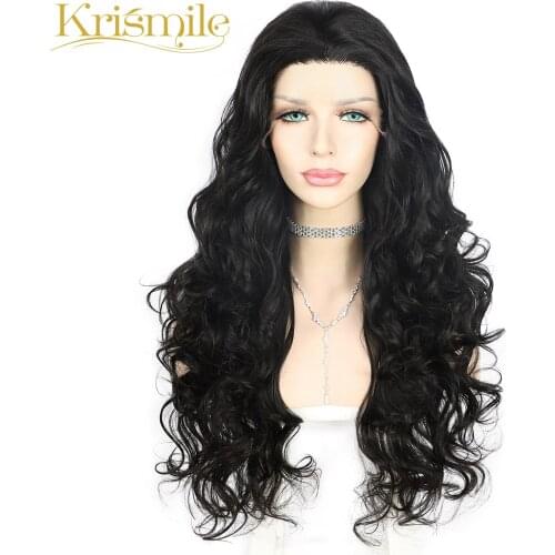 Long Synthetic Lace Front Wigs Black Color Deep Curl Hair for Women Party Cosplay Drag Queen Daily High Temperature Make Up