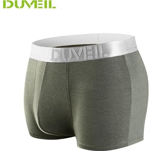 DUVEIL Mens Modal Breathable Sports Underwear Flexible Four Corners 3D Convex Underpants Thickening Soft Boxer Shorts