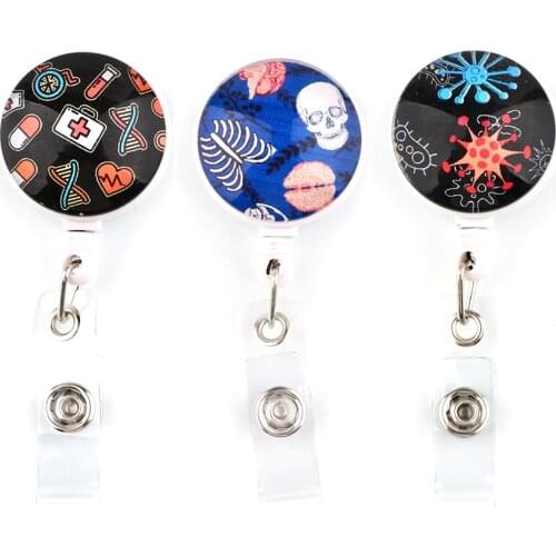 ER881 1pcs Hot Sales Medical Supplies Virus Human Organs Retractable Badge Reel Clip Doctor Nurse Exquisite IC Card Badge Holder