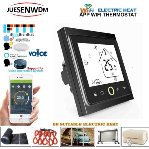 EU 16A Underfloor Heating Temperature Control WIFI Thermostat Heating Dual Sensor for Works with IFTTT Alexa Google Home