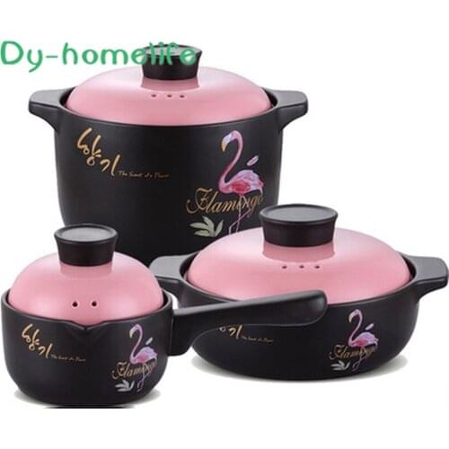 European Multi-size Flamingo Double Ear Ceramic Casserole Restaurant Kitchen Household Open Flame Heat-resistant Korean Soup Pot