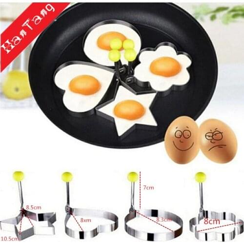 Stainless Steel Fried Egg Mold, Shape Egg Ring With Plastic Handle For Pancake Cooking Mould