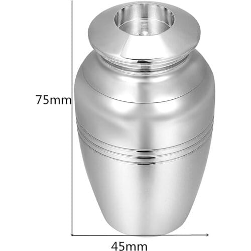 IJU042 73mm Height Stainless Steel Candle Hold Cremation Urn for Sharing Ashes Small Remembrance Candle Ashes Keepsake Urn