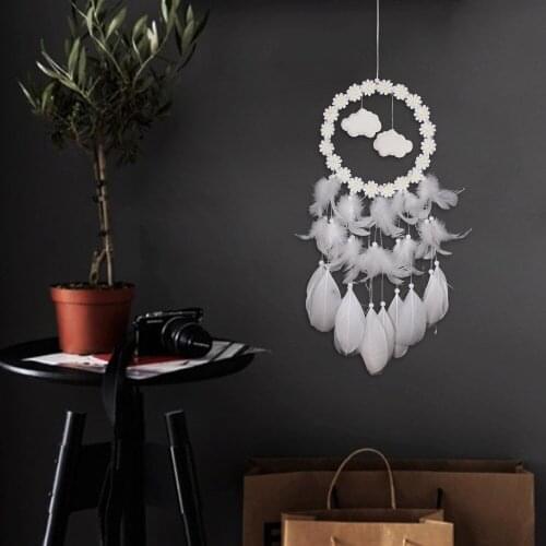 5.9'' Ring White Feather Cloud and Flower Decor Dream Catcher Cheap Free Shipping