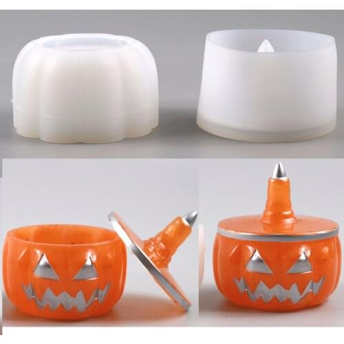 Pumpkin Storage Box Silicone Mold For DIY Resin UV Crystal Epoxy Crafts Crystal Bottle Halloween Decoration