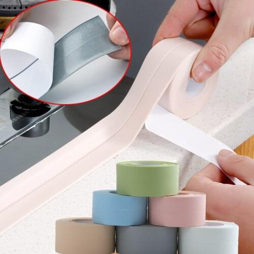 2021 Bathroom Shower Sink Bath Sealing Strip Tape White PVC 3.2m Self Adhesive Waterproof Wall Tape for Kitchen Sink Edge Tape