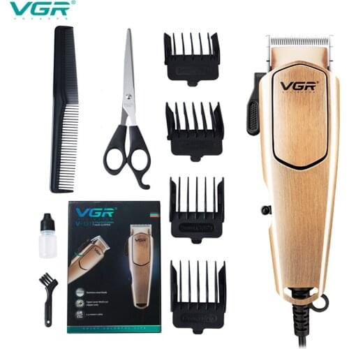VGR V-131 Men plug-in Electric Hair Clippers Cutter Trimmer Blade Salon Men Hair Cutting Barber Machine With Adjustable Combs