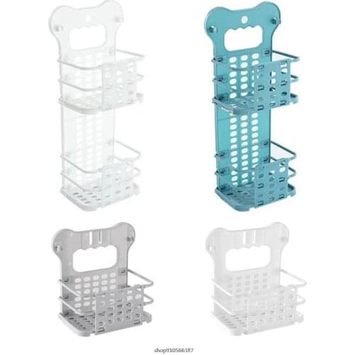 Wall Mounted Collapsible Laundry Basket Plastic Small Hamper Bins Foldable Hollow Out Hanging Storage Organizer with Handle ly19