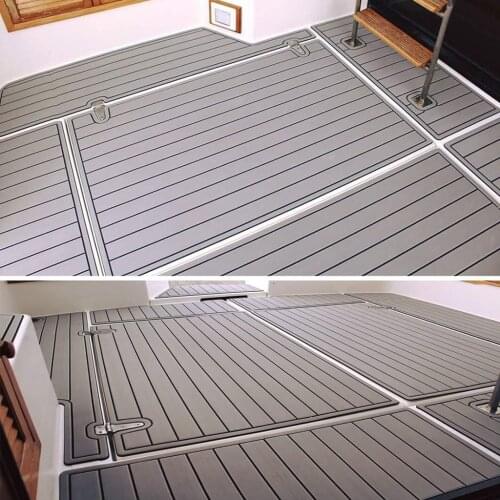 45x240cm 6mm EVA Foam Boat Teak Decking Sheet Non-Skid Yacht Flooring Self-Adhesive Pad Vehicle Marine Swimming Pool Accessories