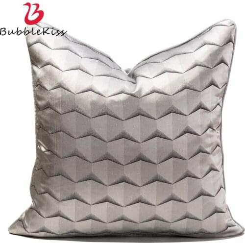 Bubble Kiss Silver Cushion Cover Fish Scale Design Modern Jacquard Pillowcase Decorative Throw Pillow Cover for Sofa Bedroom New