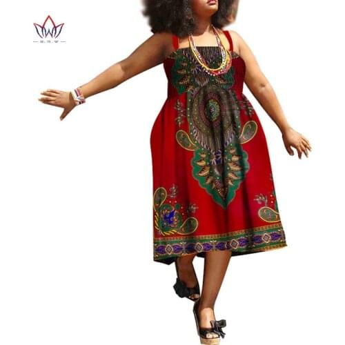 2021 New Summer Women Chest Tight Dresses BINTAREALWAX Private Custom Casual Print Cotton Suspender Mid-carf Dress WY409