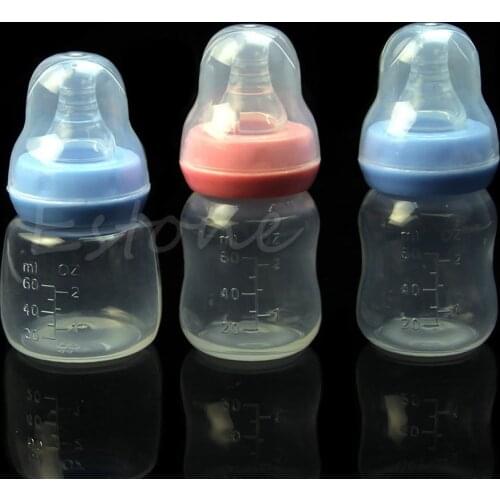 New 60ml 2 OZ Silicone Baby Infant Newborn Feeding Nursing Nipple Bottle Bottles