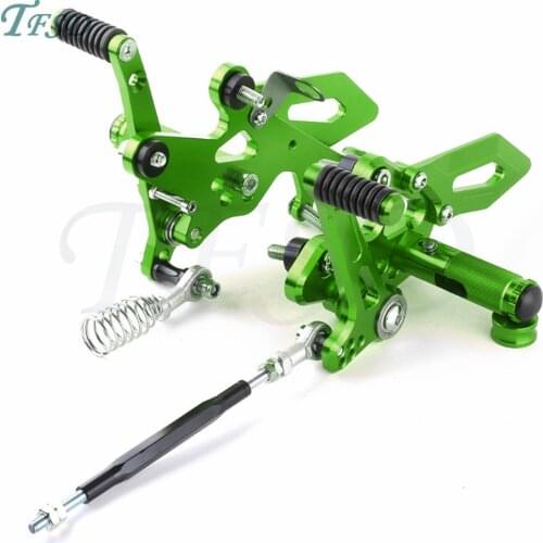 Right Left Footrest Motorcycle CNC Aluminum Adjustable Rear Sets Foot For Kawasaki Ninja 250 Ninja 300 Ninja 250 Z300