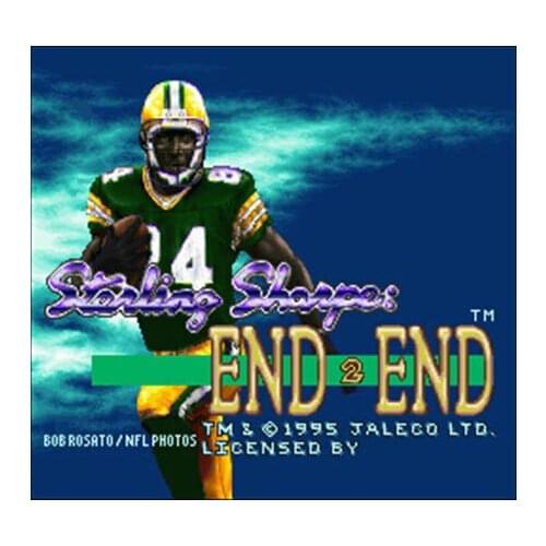 Sterling Sharpe - End 2 End NTSC Version 16 Bit 46 Pin Big Gray Game Card For USA Game Players