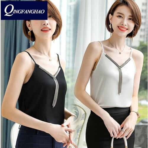 QingFangHao Womens Silk Tops