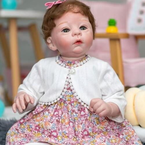 Lifelike 55CM Soft Body Girl Silicone Reborn Baby Doll Toy Like Alive 22 Inch Princess Birthday Gift Fashion Present